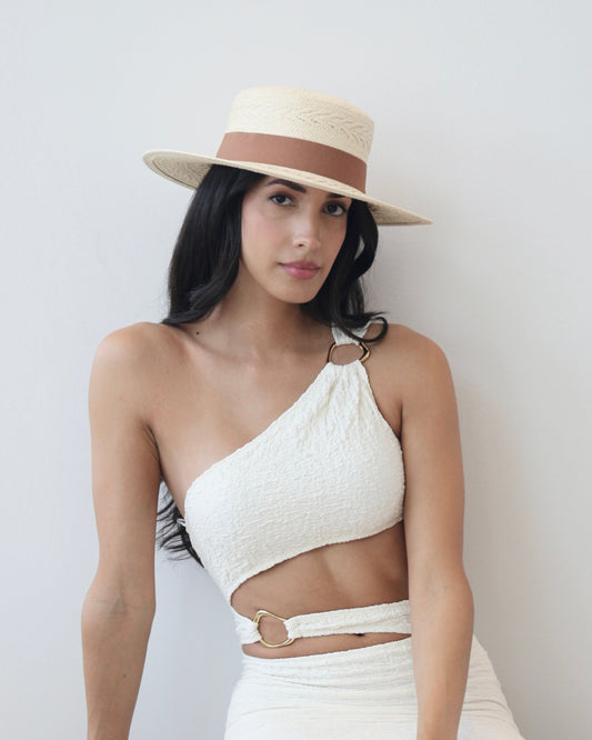 Solene Straw Boater Hat