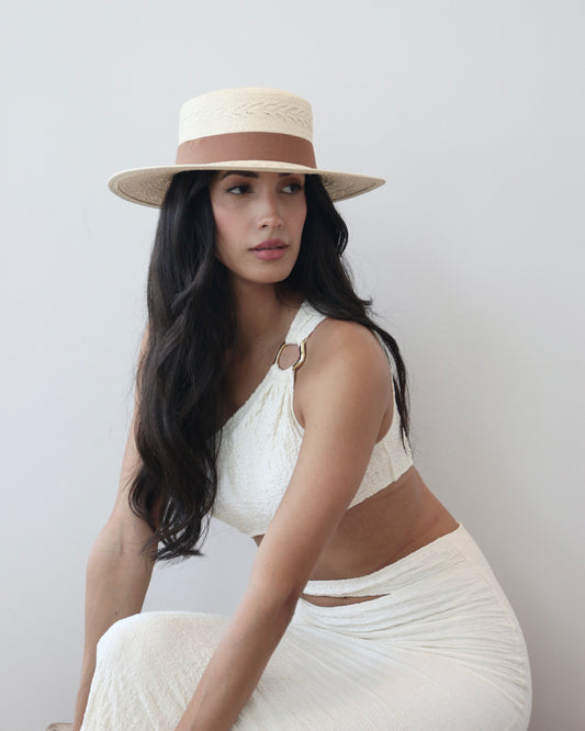 Solene Straw Boater Hat