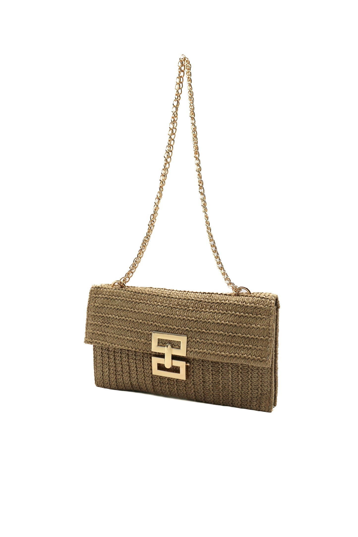 Isel Raffia Envelope Bag