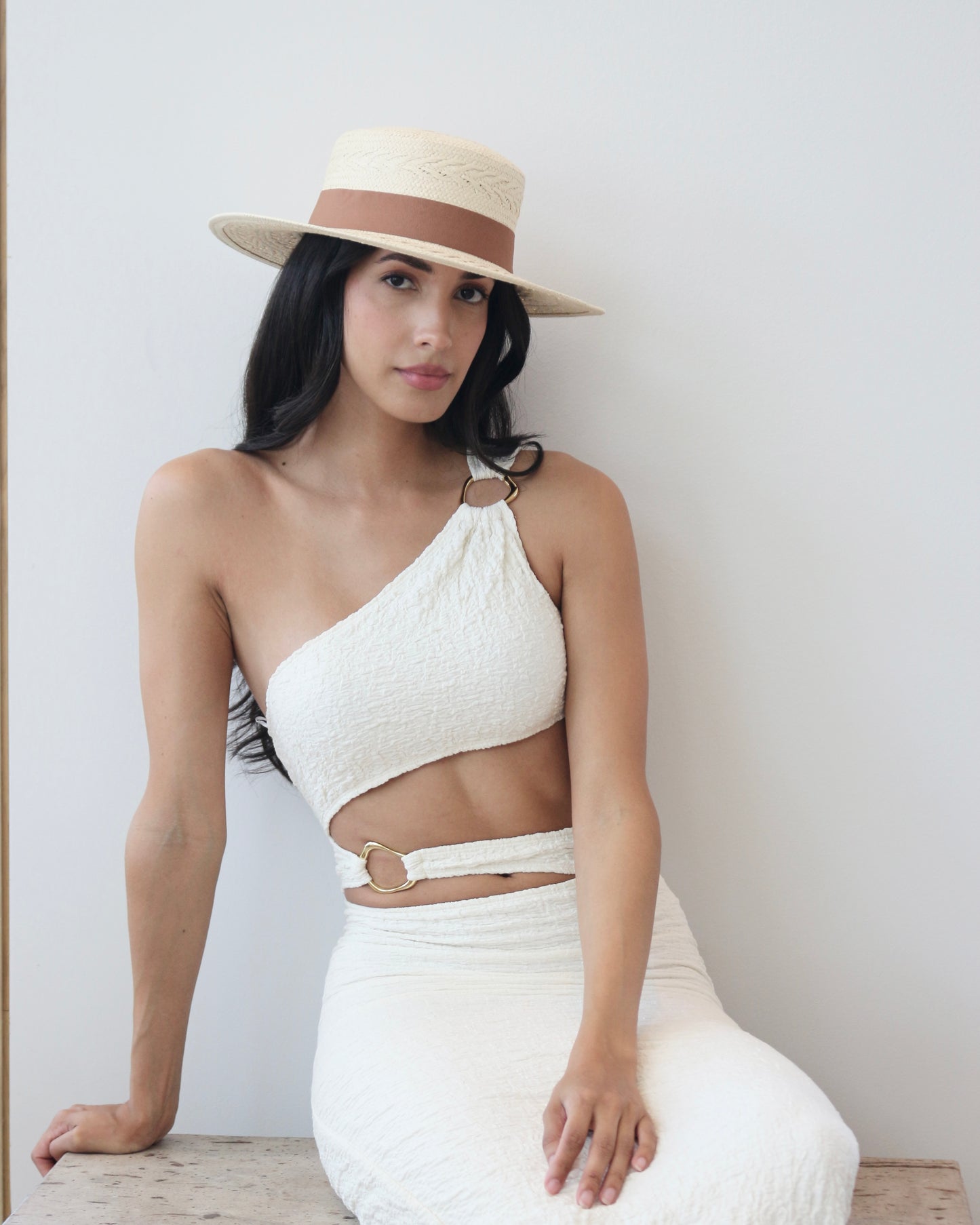 Solene Straw Boater Hat