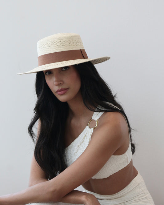 Solene Straw Boater Hat