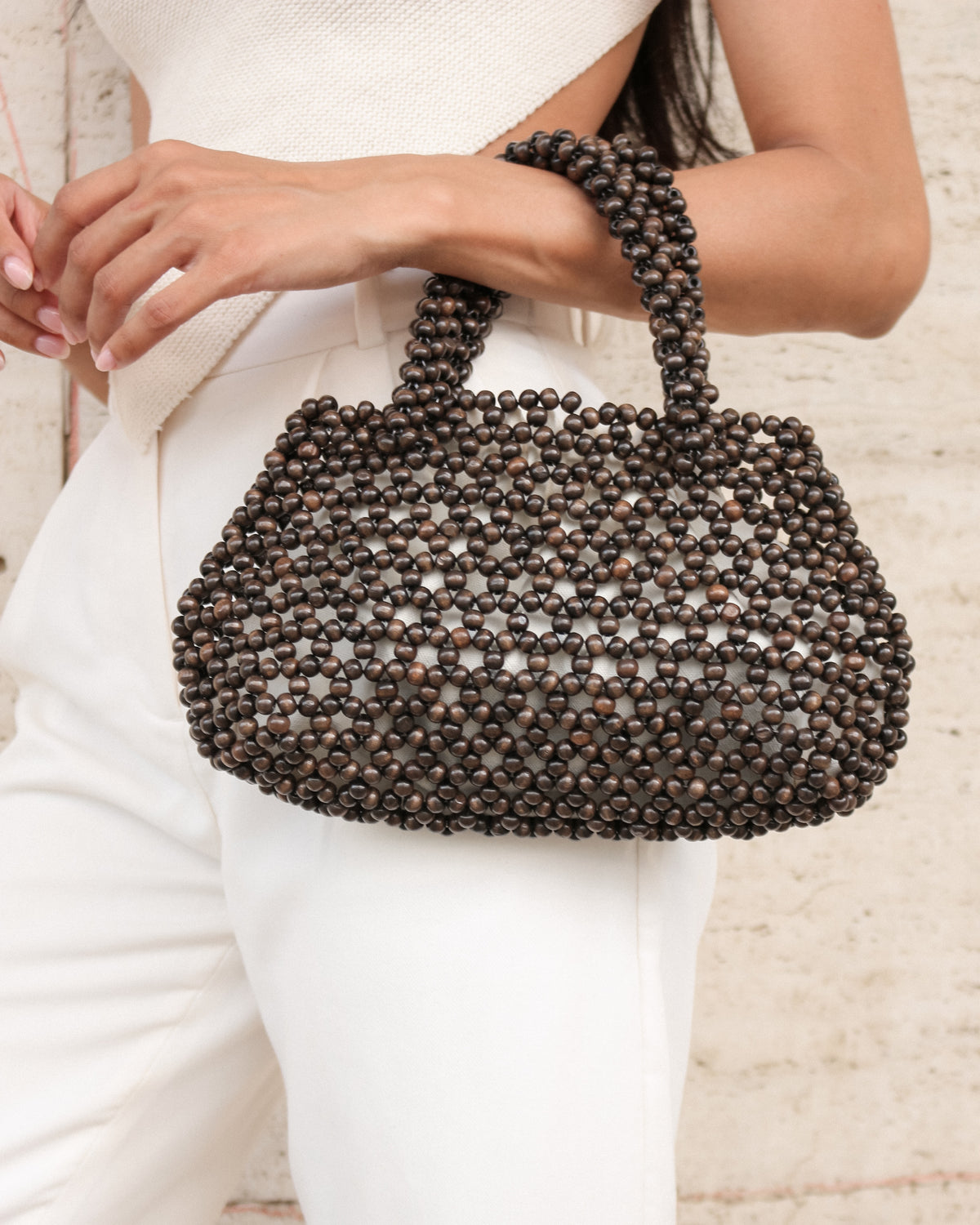 Zaria Wooden Bead Handbag